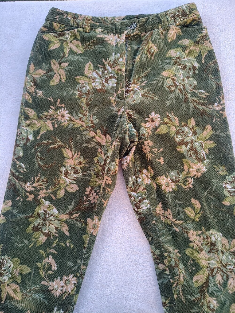 Van Heusen Olive Green Floral Slim Straight Women Jeans